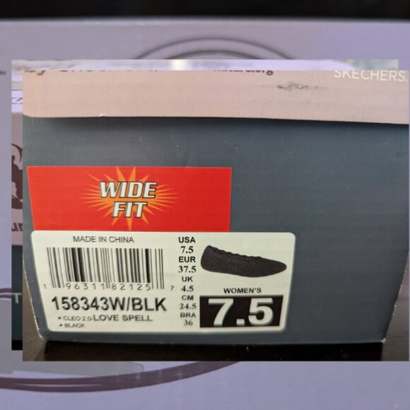 New Woman shoes Sketchers Cleo.s, size 7.5 us, black , ballerine shoes, vegan - Picture 13 of 14
